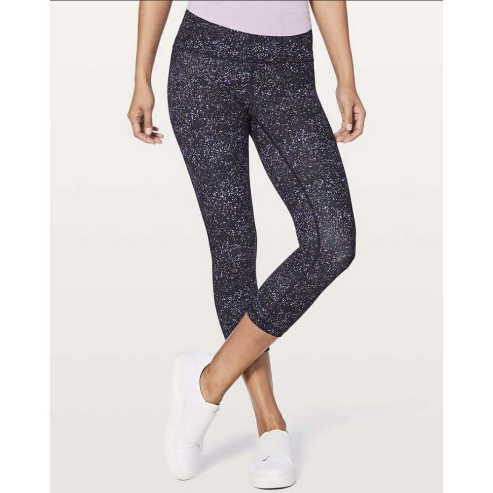 Lululemon Wunder Under Crop (Hi-Rise) 21" Crystalline Multi Size 8 EUC